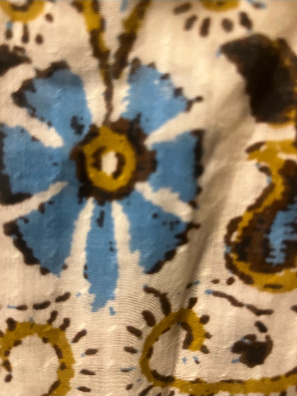 Sundance Boho Floral Button Front Blouse Women’s Size Medium Blue Ruffle Collar - Picture 7 of 9